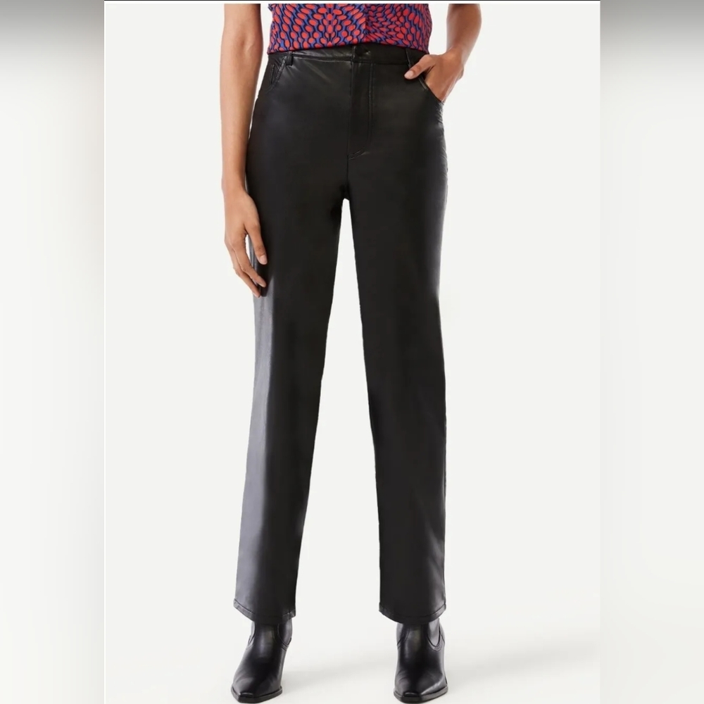 Scoop Faux Leather Relaxed '90s Pants